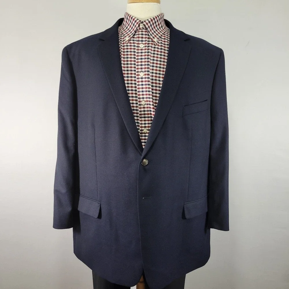 Joseph Abboud Men's Sport Coat Blazer Two Button Navy‎ Reda WOOL Size 52R